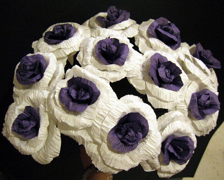 U PICK COLOR 12 LARGE 2.5" Mother's Day Gift Present White Yellow Origami Crept Paper Flowers Roses Wedding Bridal Party Decoration Bouquet