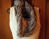 Infinity, Scarf, Tropical, Grey, White, Beach, Floral,Lightweight, Ocean, Oversized, Loop, Circle, Necklace , Neckwear- Beach Surprise