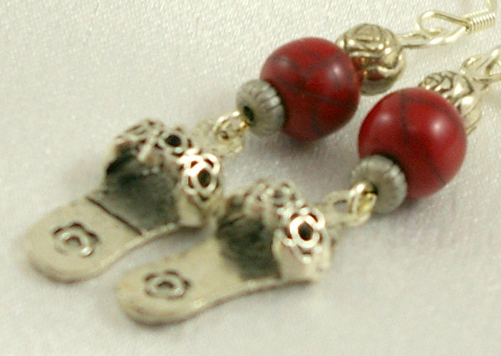 Red Flip Flop Earrings.  Summer.  Cool.