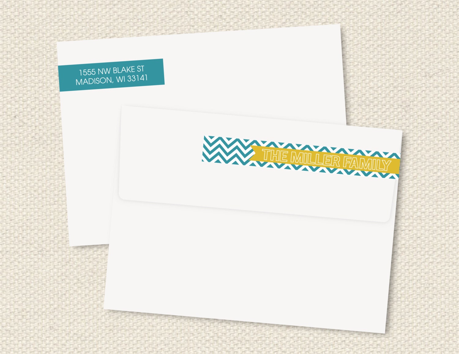 DIY printable wrap around return address labels - chevron