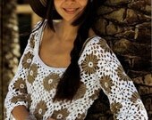 Brown sunflower Crocheted sweater
