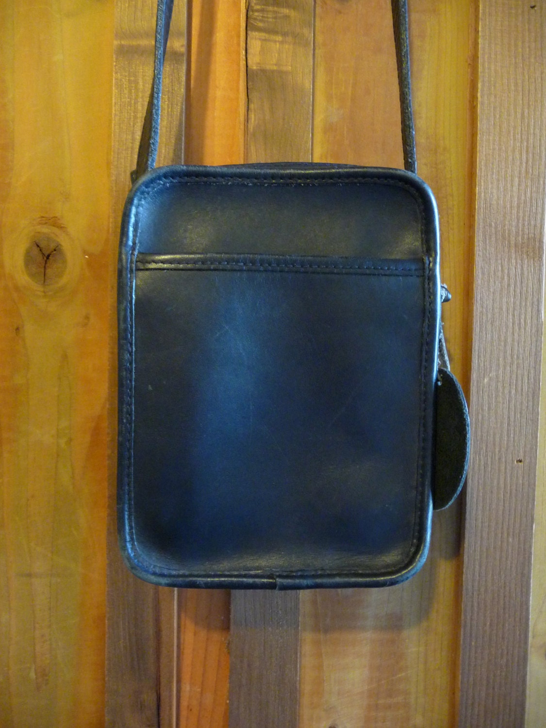Vintage Georgetown Leather Mini Black Leather Crossbody Bag Purse