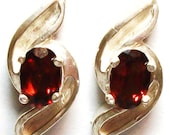 Garnet stud earrings  "Sammy"