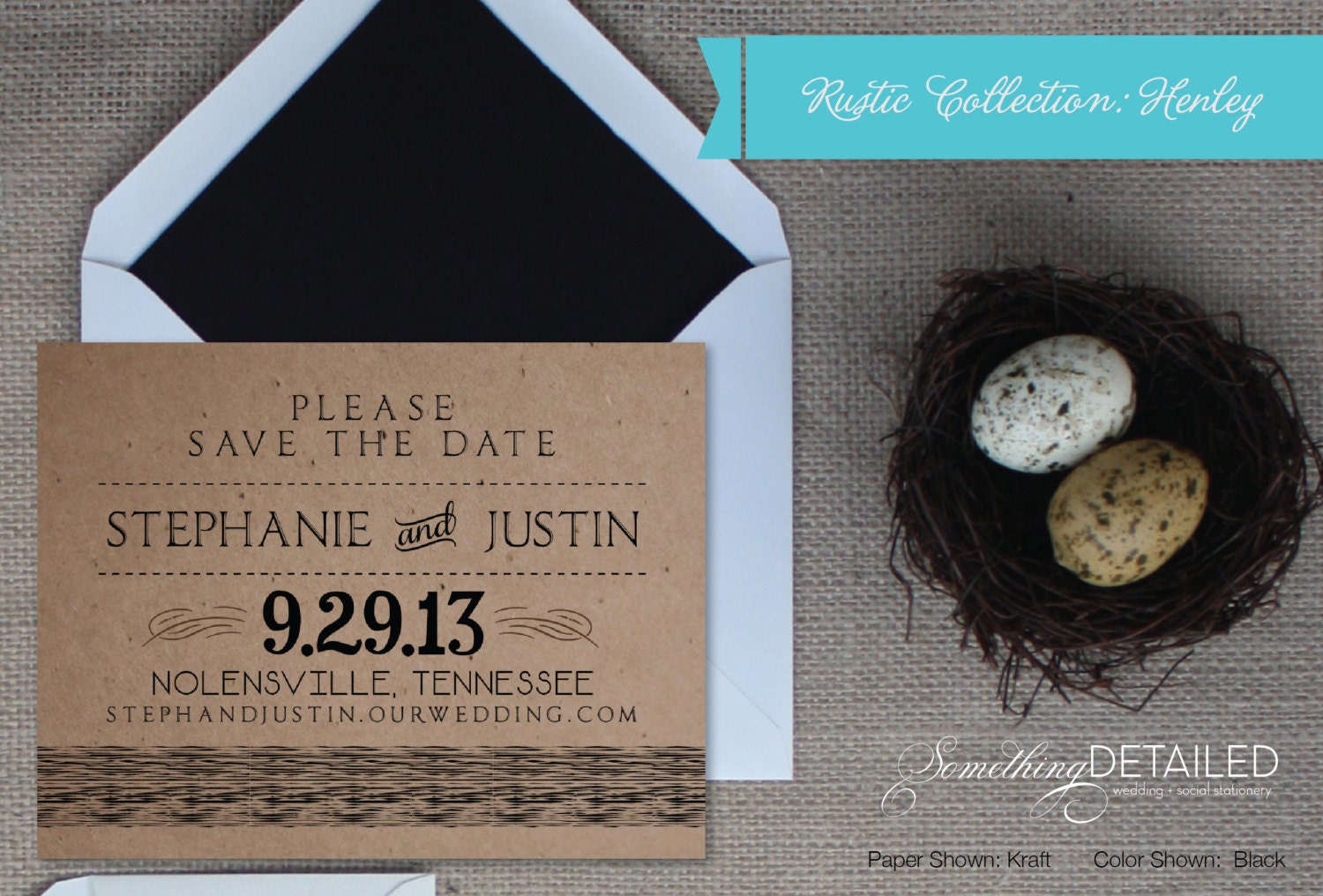 Rustic Save the Date - Vintage inspired - Kraft Paper