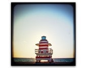Nautical Beachside Sunrise Photography Print  - Miami Beach Morning 5x5