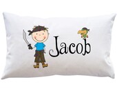 Personalized Adorable Boys Pillowcase  PIRATE Bedroom Decoration Name Pillow birthday