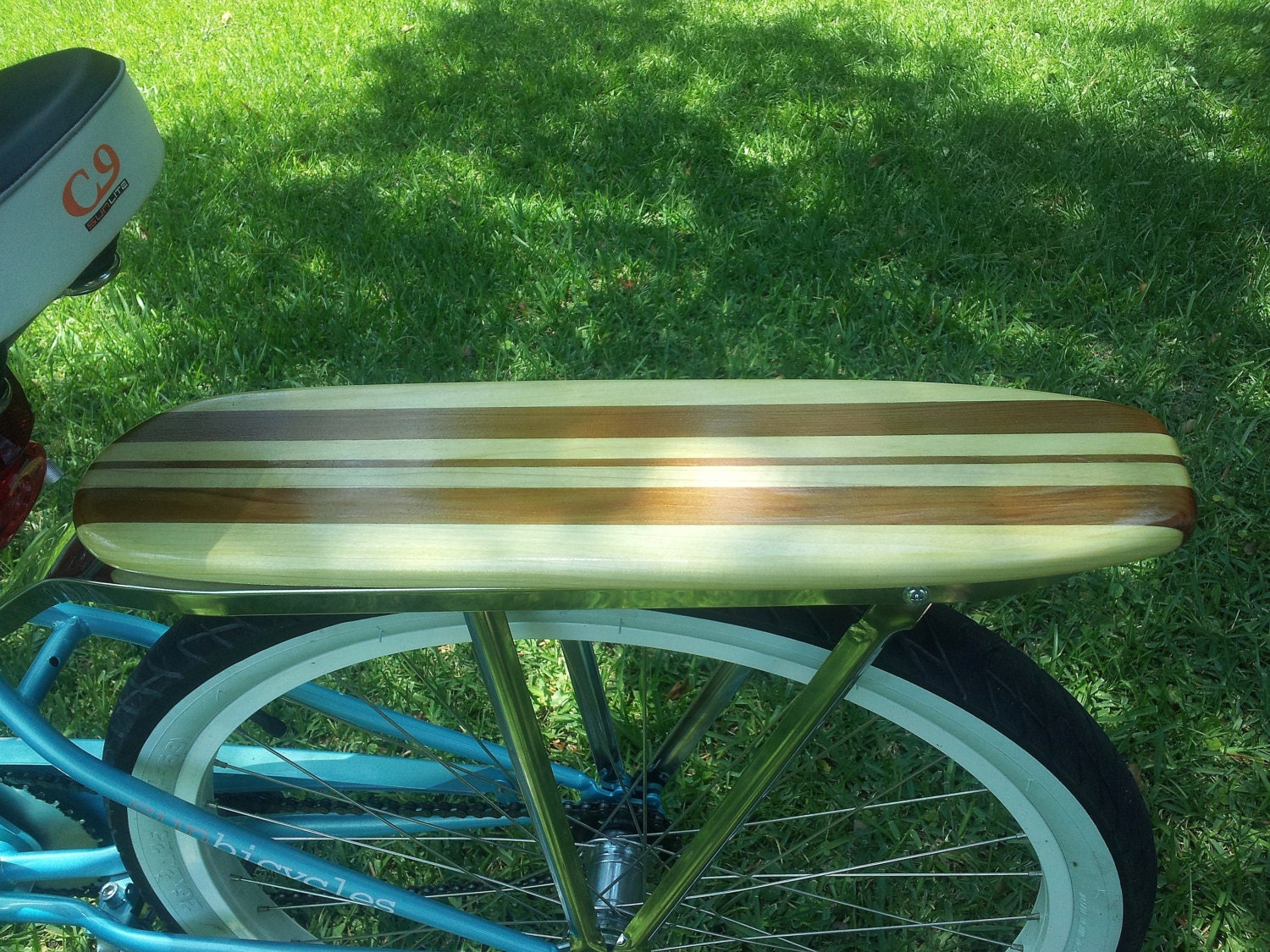Surfboard Bike Rack with Retro Rear Rack Support
