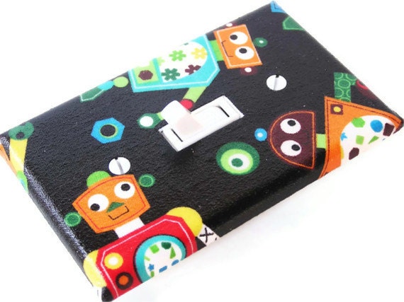 ROBOTS Switchplate Light Switch Plate Outlet Cover - Black Red Green Blue