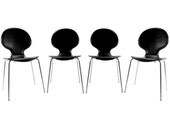 Set of Four Vintage Leather Upholstered Ant Chairs