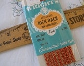 Cool Vintage Trims -Wright's Red & Gold Metallic Rick Rack 6 yards No. 7415 Size 13 -Scrapbooking Baby Ric Rac Tiny Mercerized crafts