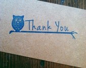 Thank You Stamp Owl on Branch Custom Stamp