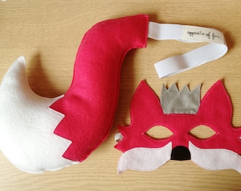 Pink Fox Mask & Tail- CHILD