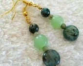 Earrings - Shades of Jade Beads