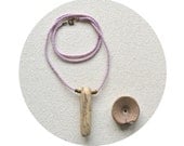 HALF OFF The Drifter Series Necklace in Violet- Pacific Northwest Scavenged Driftwood