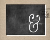 you & me - Chalk Art Folded Valentine's Card with Envelope