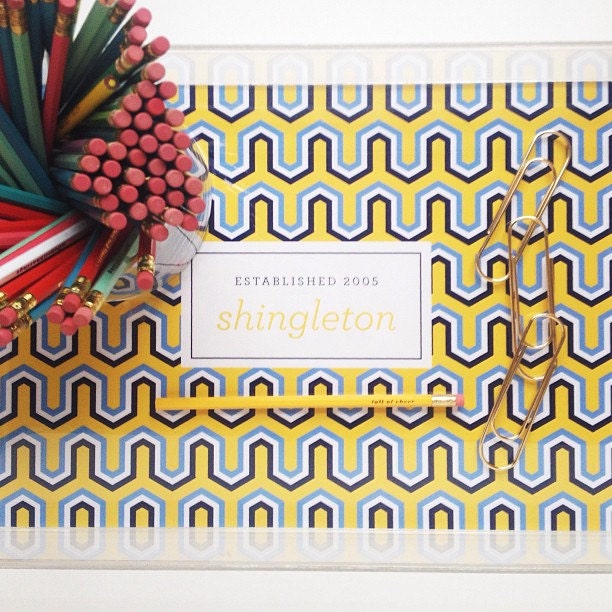 Personalized Lucite Tray - Palm Springs Collection