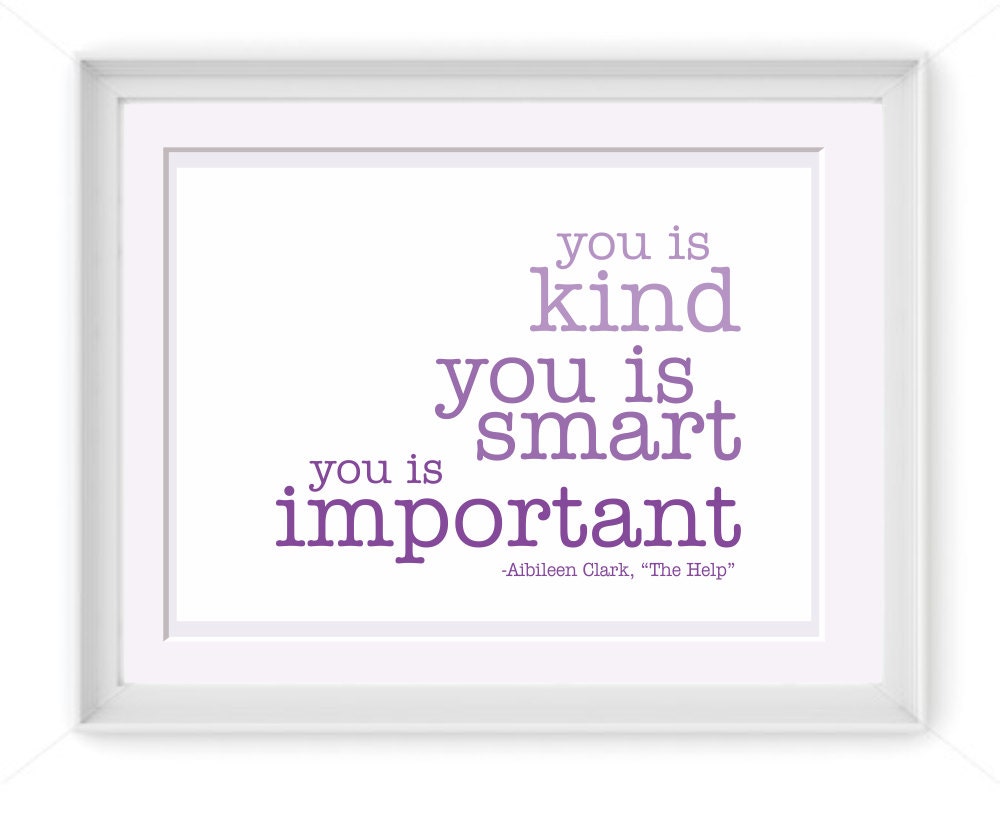 Purple "You Is Important" Quote  8x10 Printable Art INSTANT DOWNLOAD