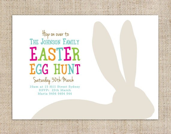 Printable Custom Easter Egg Hunt Invitation - Bunny Ears Il_570xn