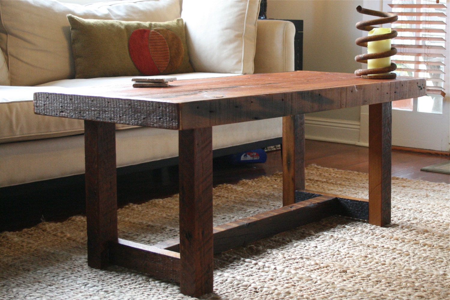 The Rustic Pi Coffee Table Made From New Orleans Barge Board