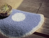 Wool felted placemat - denim blue and grey - Ocean colors - accent, home decor