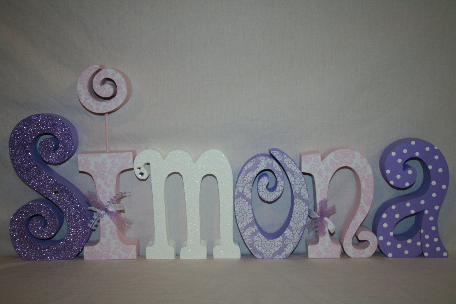 Nursery letters Baby girl wooden letters purple damask room decor wooden letters baby name letters nursery decor unique gift
