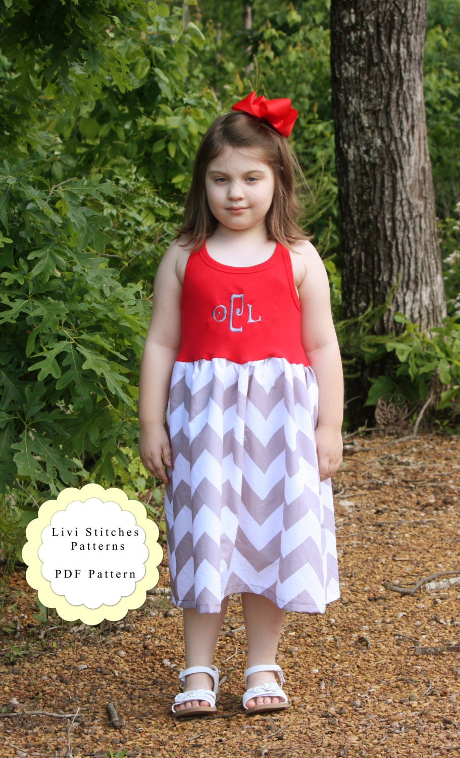 Chloe Tank Top T-Shirt Dress Sewing Pattern- Sizes 6M though 12- Instant Download PDF Pattern and Tutorial with Pattern Pieces for Skirt