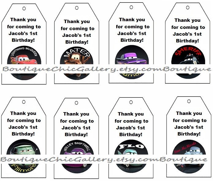 Thank you tags made to match my party favors goodie bag favor tags set of 8