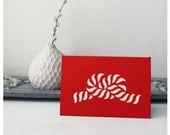 Love knot - papercut greeting card - 4x6 inches