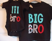 Big Brother Little Brother Matching Shirt and Onesie - Black, Celebration Chevron