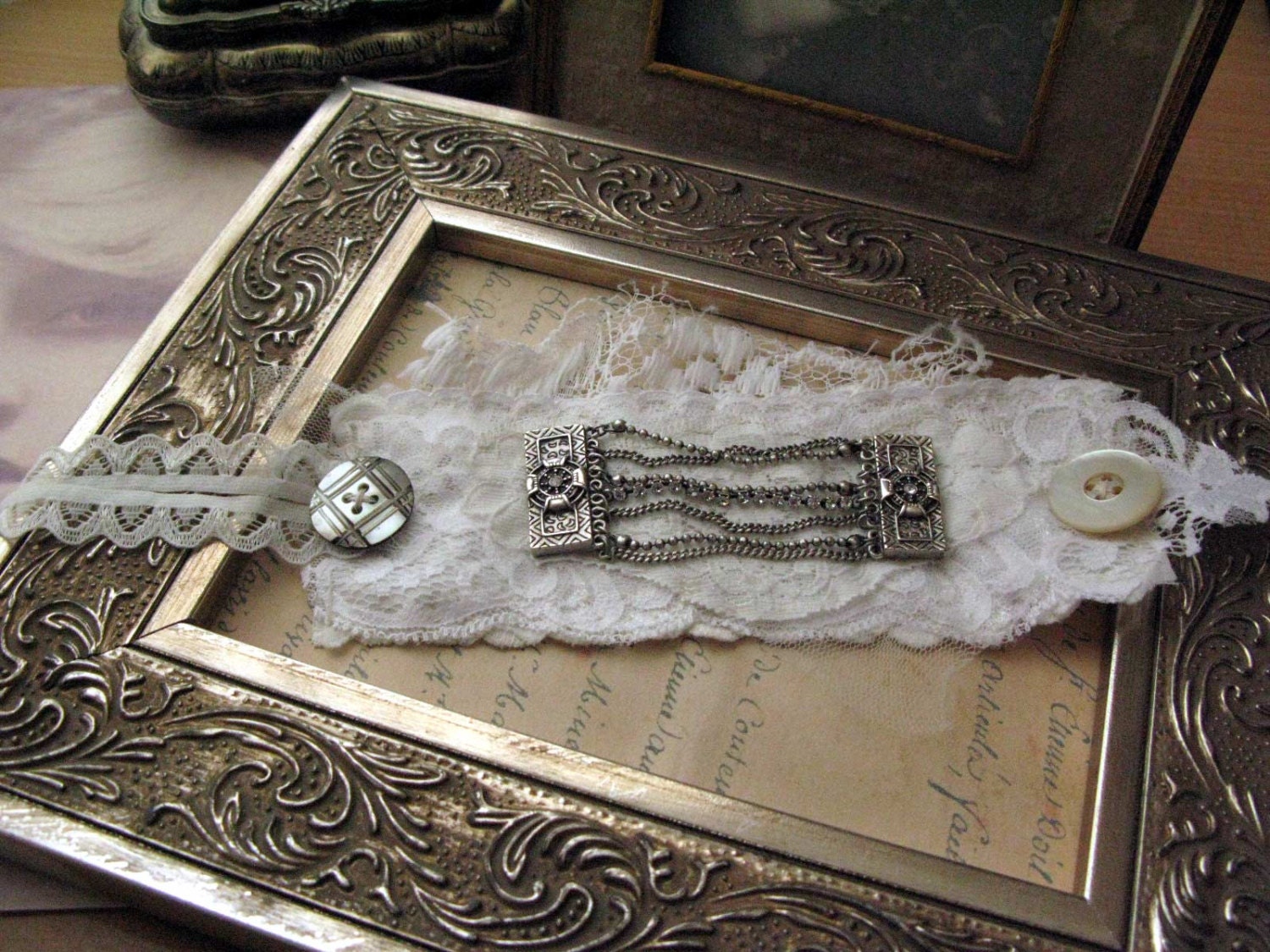Celtica, Vintage lace bracelet cuff Unique Jewelry Eco Friendly handcrafted jewelry handmade jewellery  fusion belly dance