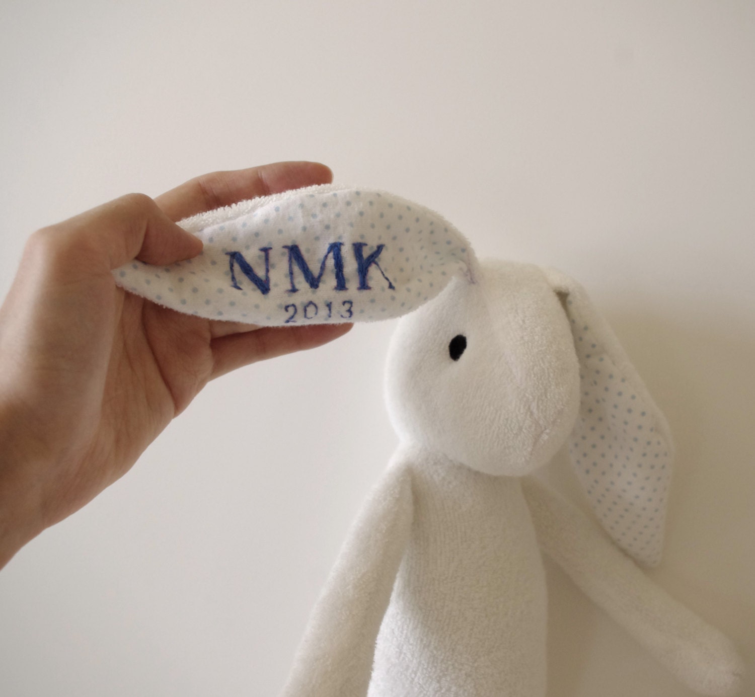 Personalized organic fabric bunny