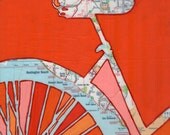 Bike Huntington Beach - Newport Beach  - Laguna California-vintage bicycle art