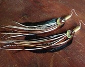 Bullet Feather Earrings - Bohemian Goddess Jewelry - natural long feather earings with real feathers