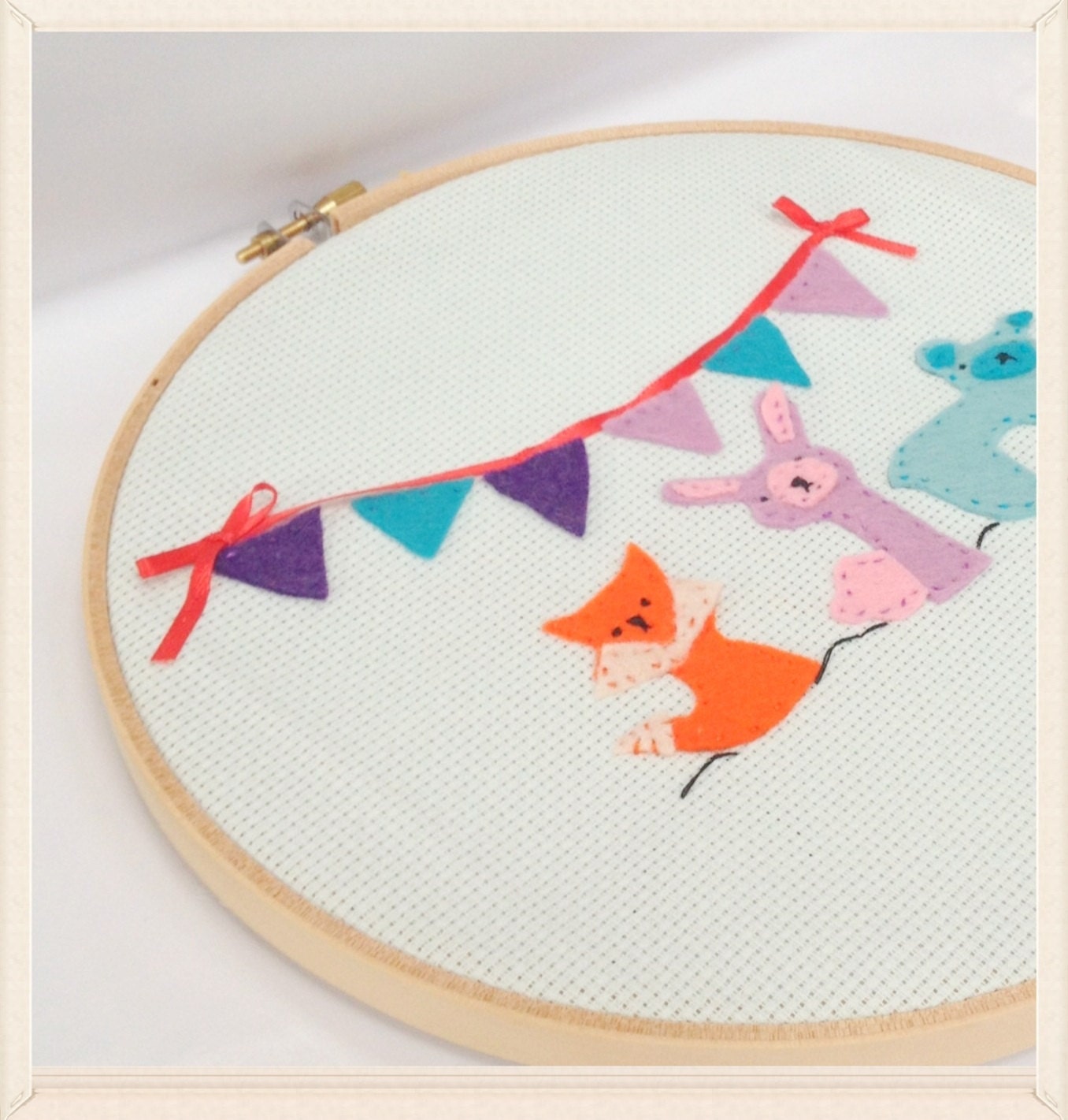 Friends 8" Embroidery Hoop Art Wall Hanging - By Jennifer Star