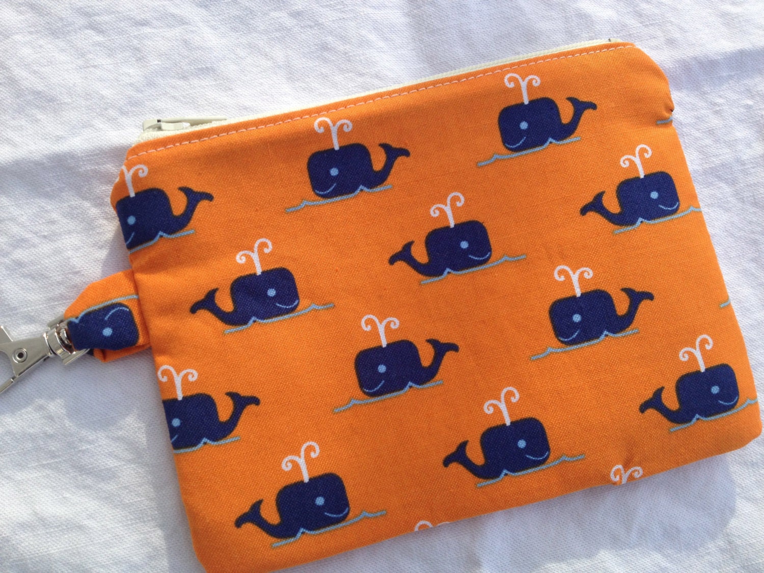 Happy Whales Small Zippered Pouch