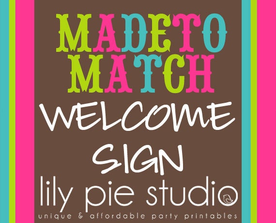 Custom Welcome Sign Made to Match any invitation design from LilyPieStudio Il_570xn