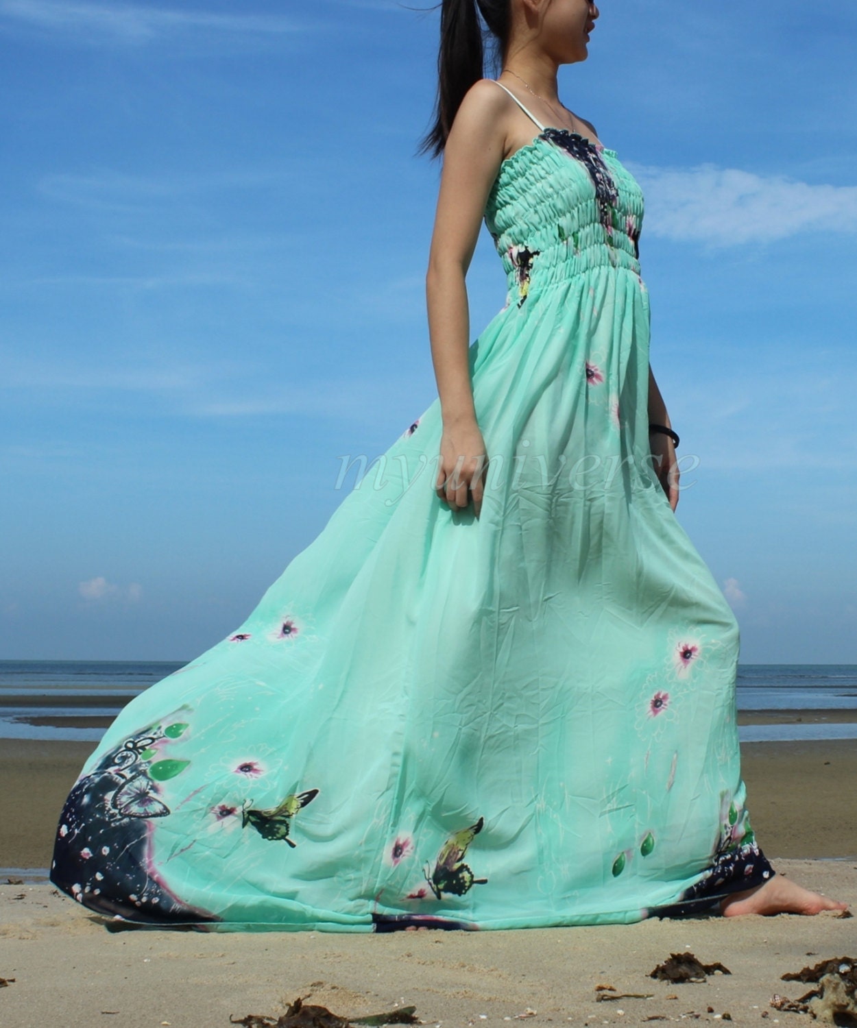 Maxi Dress Plus Size Bridesmaid Wedding Dress Women Prom Long Evening Beach Party Butterfly