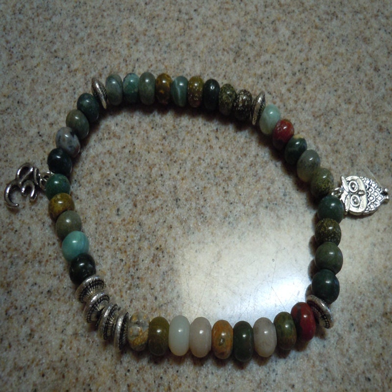 ANKLE BRACELET - Jade & Pewter