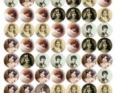 vintage ladies, vintage girls 1 inch digital collage sheet - instant download