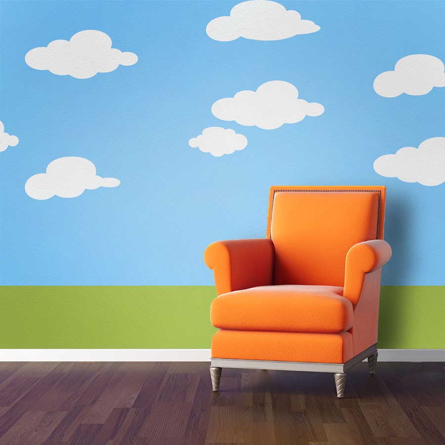 Classic Cloud Wall Stencils for Baby Room, Boys Room, Girls Room