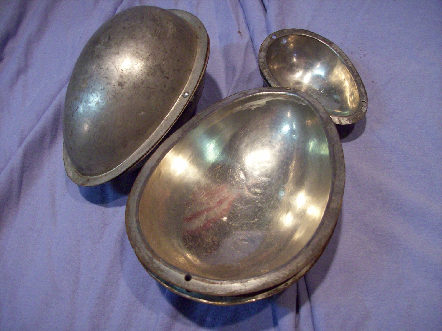 Metal Easter eggs for Chocolate making cake  set of 3 cooking design cottage chic holiday