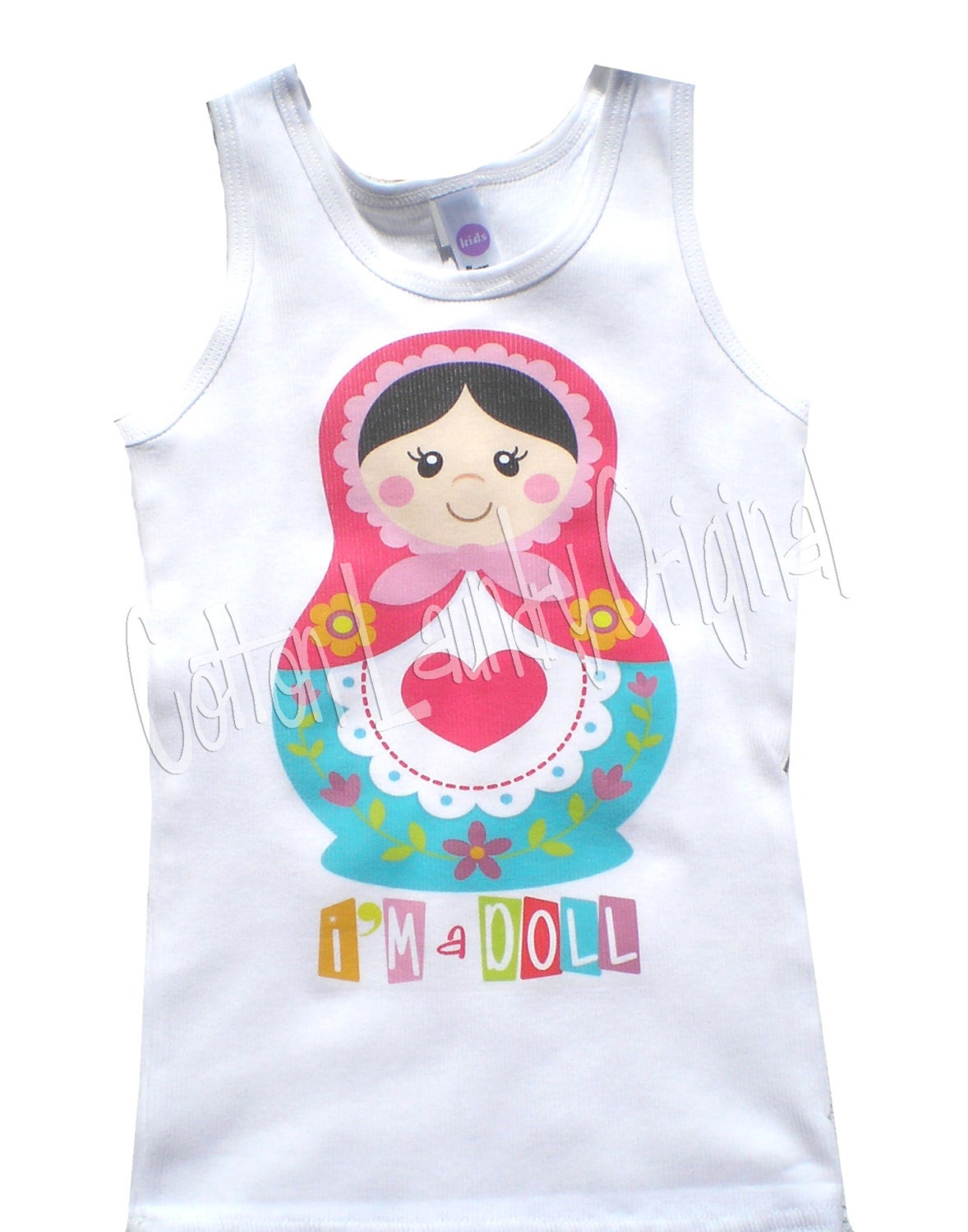 Vintage childrens tshirt, tank or onesie Im a Doll...Matryoshka Doll