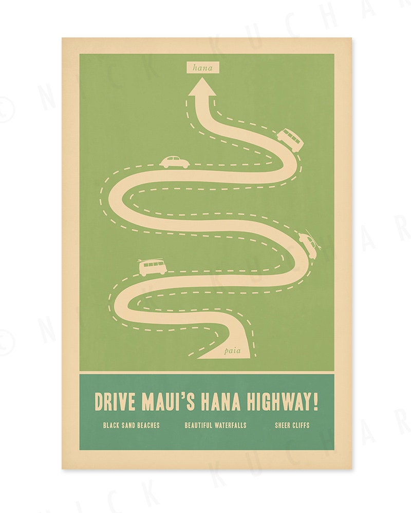 East Maui Love - 12x18 Retro Hawaii Travel Print Series