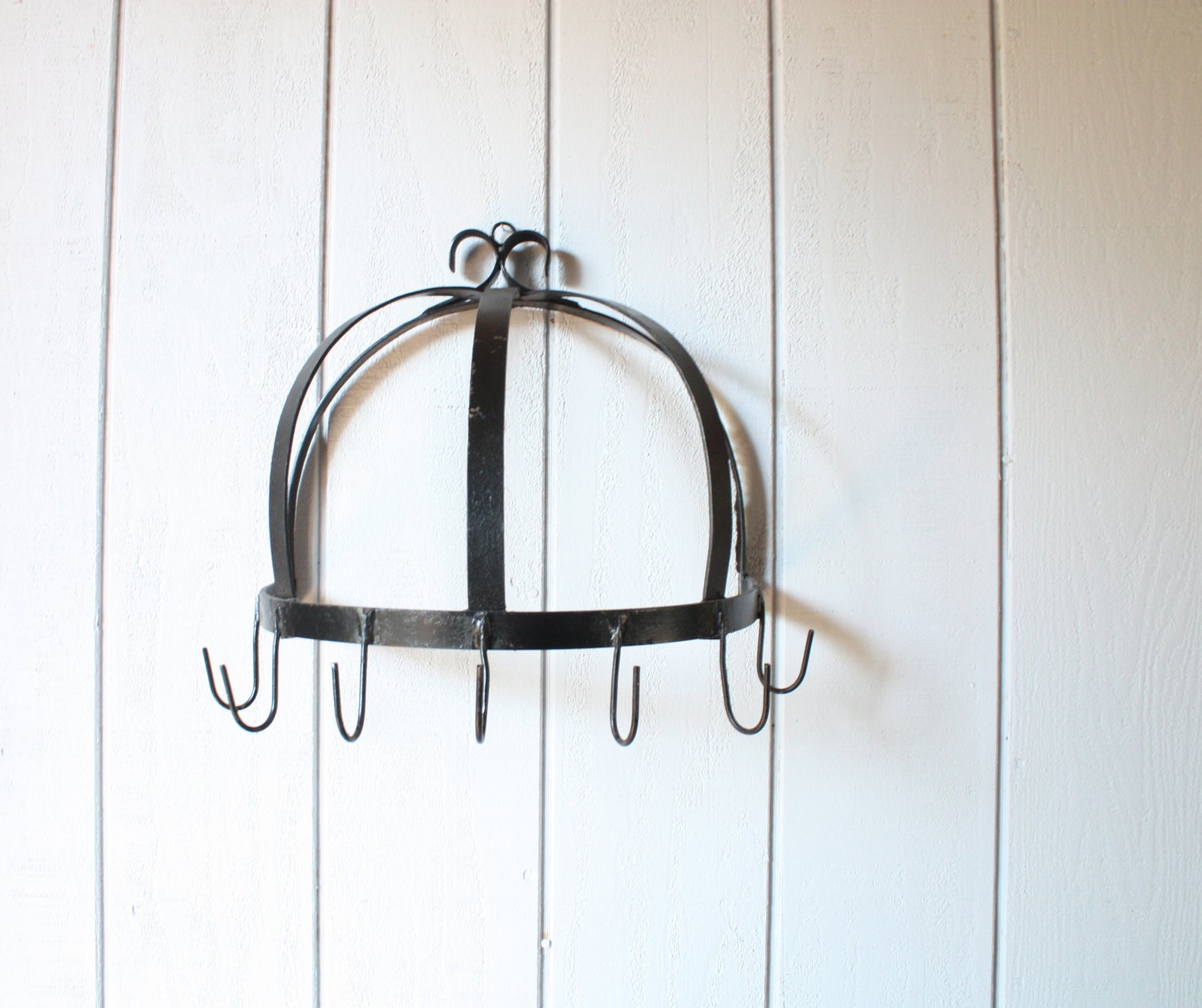 Wrought Iron Pot Rack // Industrial Display