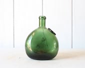 Large Green Bottle // Glass Vase