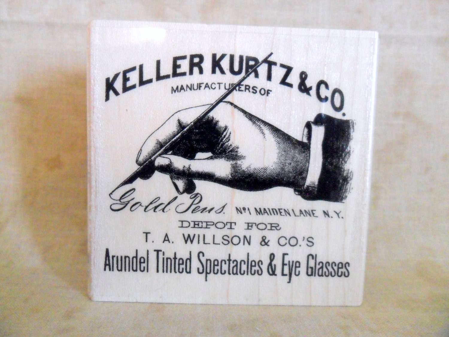 Keller Kurtz Hand Wood Mounted Rubber Stamp by Stampabilities-FREE SHIPPING