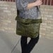 Olive Green Leather Messenger Bag