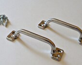 2 Vintage Drawer Pulls Metal Handles Drawer Pull  Industrial drawer Pulls Handles Hardware Lot F
