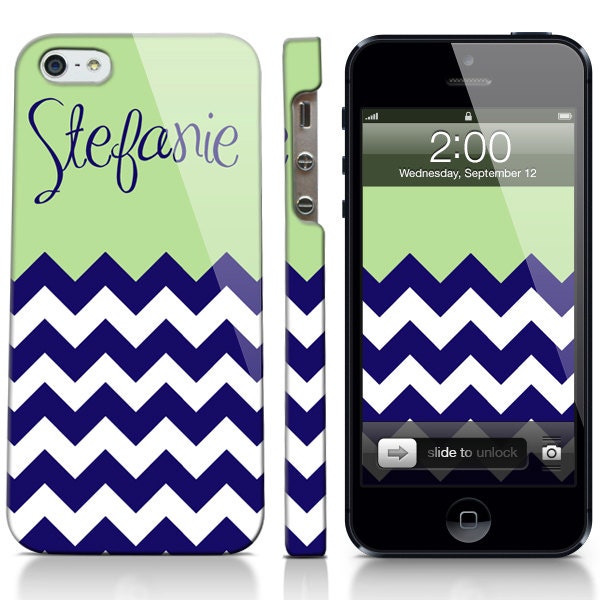 Personalized Half Chevron Stripe Cell Phone Case iPhone/Samsung Options Available