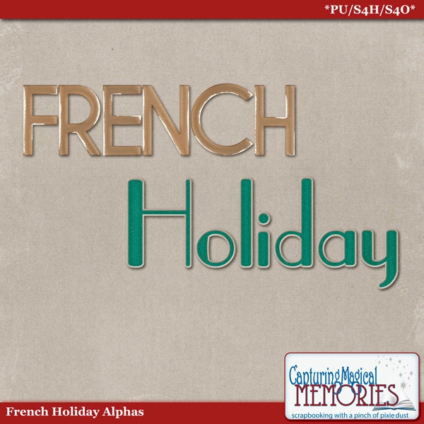 French Holiday Digital Alpha Set